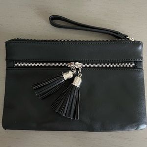 Express Black Double Tassel Wristlet